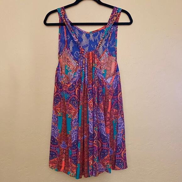 Free People Count Me In Trapeze Mini Dress Red Hot, Small - Picture 5 of 8